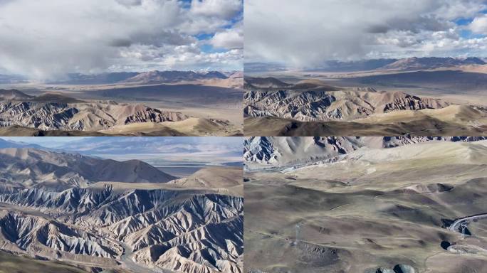 航拍西藏冈底斯山脉群山风光