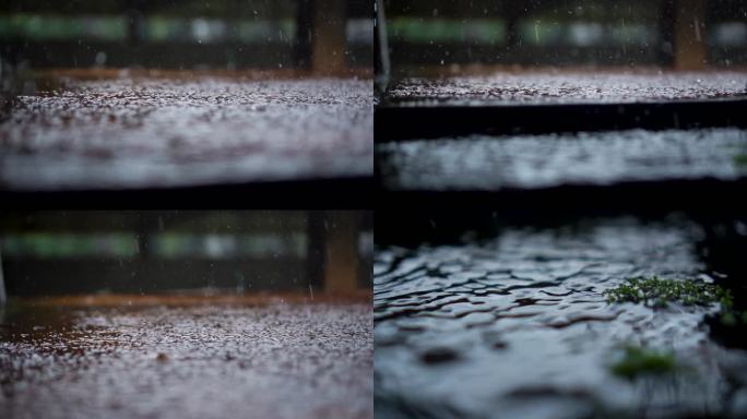 下大雨空镜意象镜头雨天雨水暴雨