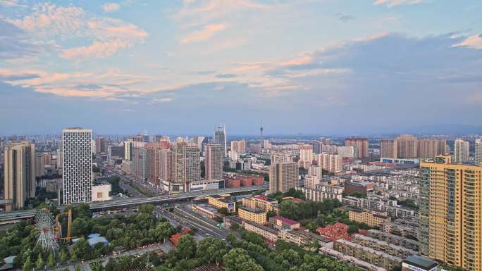 河南洛阳涧西区城市建筑航拍