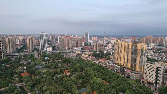 河南洛阳涧西区城市建筑航拍