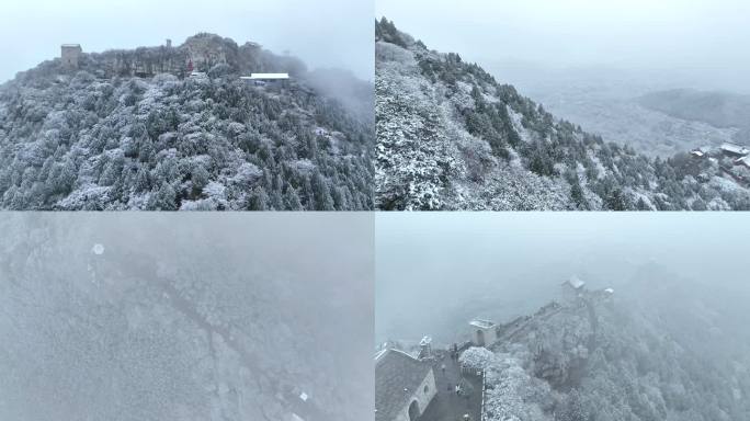 潍坊青州云门山雪景航拍