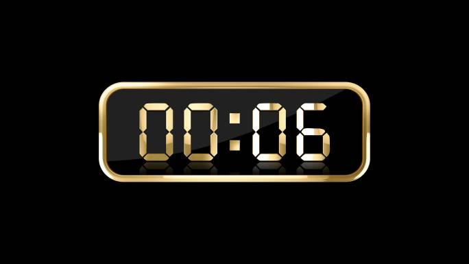 4K金色液晶数字计时器通道视频10秒钟