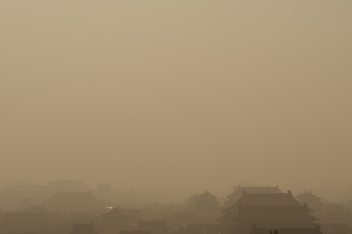 故宫 紫禁城 雾霾天气