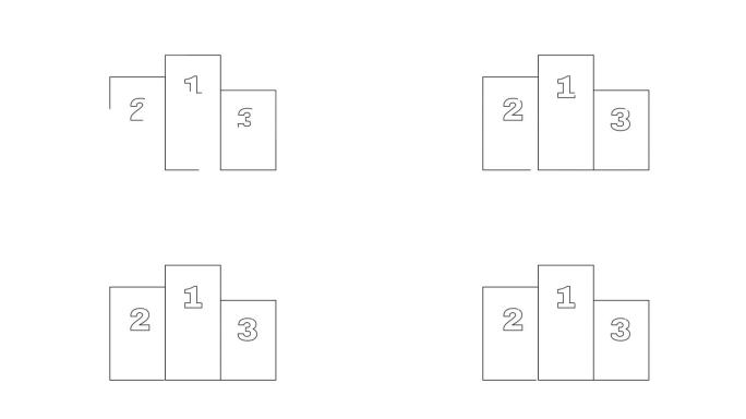 冠军领奖台图标的动画草图