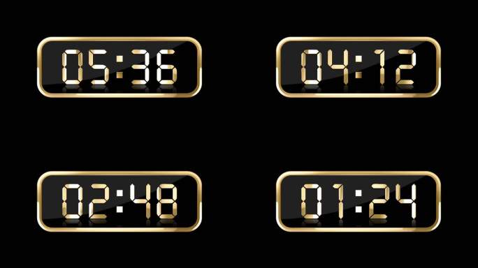 金色液晶数字计时器通道视频7分钟