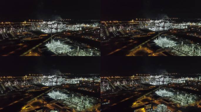 工业园夜景航拍