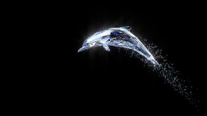 原创唯美水晶透明通道海豚