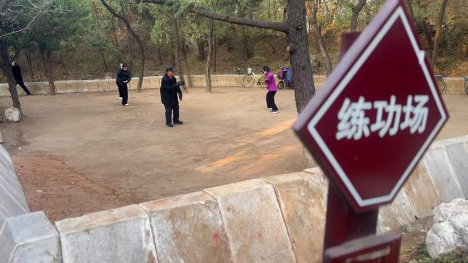 早晨抖空竹吹萨克斯踢毽子练功素材