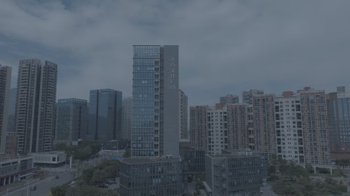 4K航拍深圳城市楼宇小区街道社区源码灰片