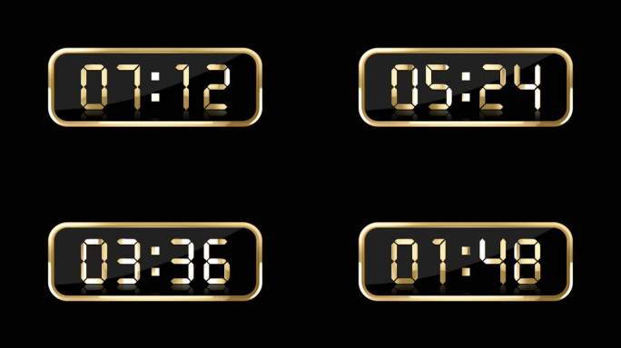 金色液晶数字计时器通道视频9分钟