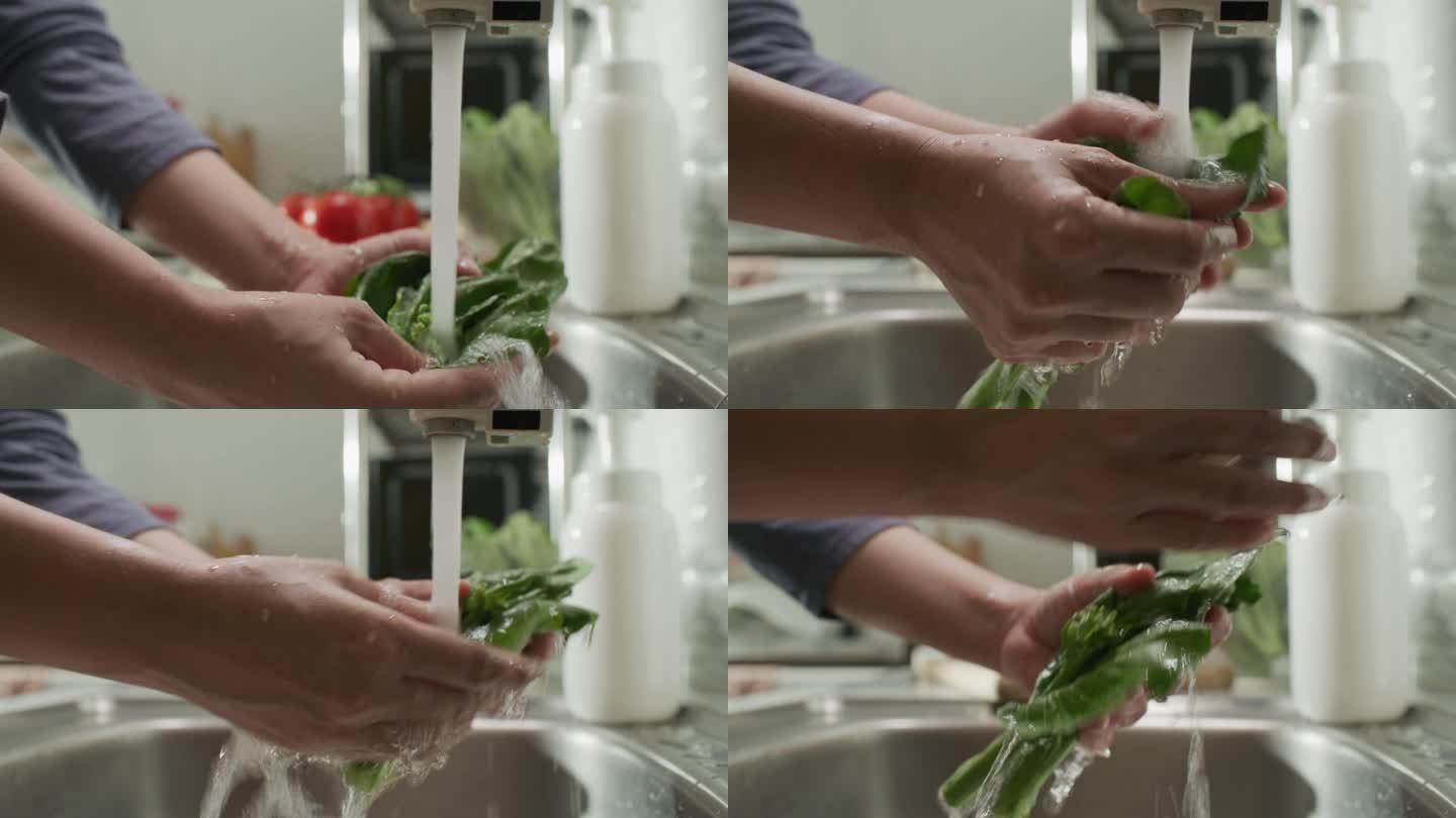 洗手绿叶蔬菜洗手绿叶蔬菜