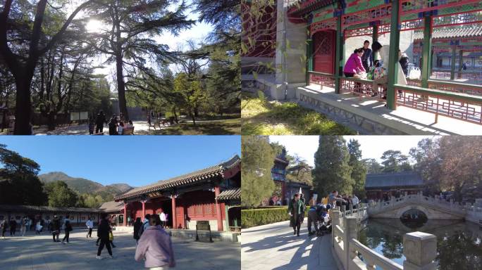 北京香山公园金秋季节游人游客游览北京旅游