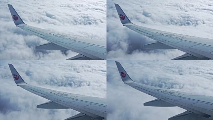 飞机窗外云层画面视频
