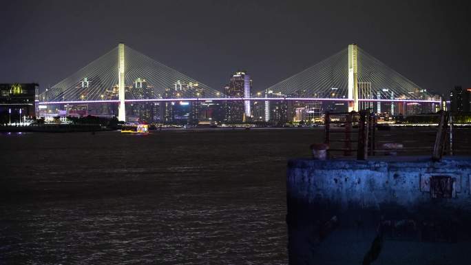 【4K】上海南浦大桥长焦夜景延时