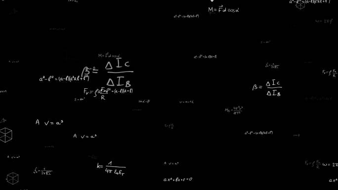 数学公式冲屏飘动AE模板