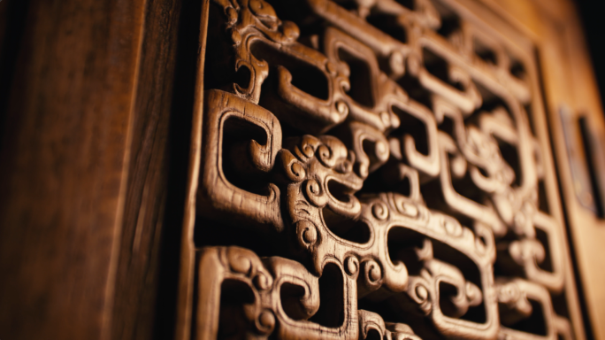 传统家具木雕刻老传统锁扣-诉说历史