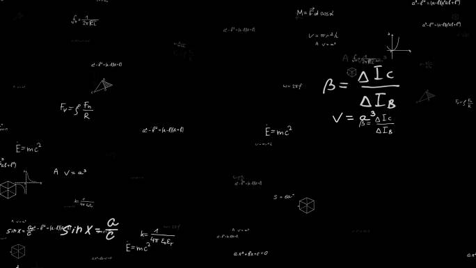 数学公式冲屏飘动AE模板