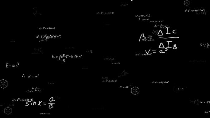 数学公式冲屏飘动AE模板