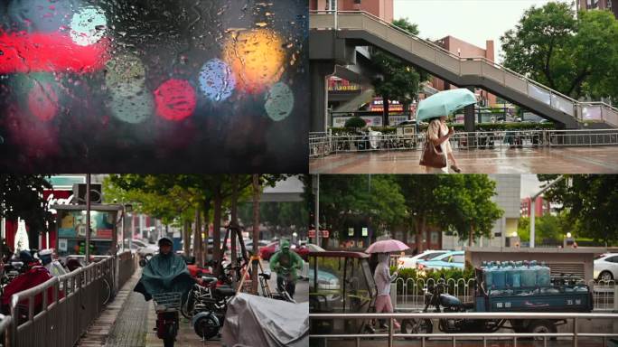 街道 人文生活 市井 夏日 雨 黄昏