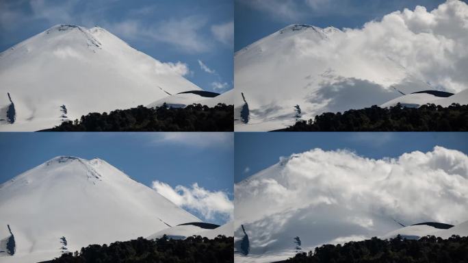 云层覆盖着巴塔哥尼亚火山