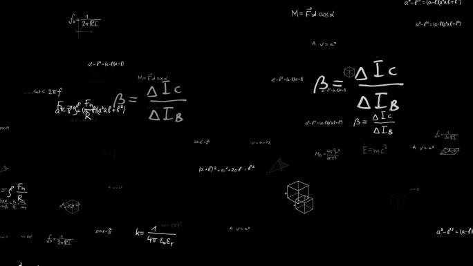 数学公式冲屏飘动AE模板