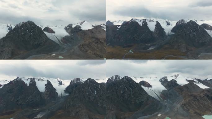 新疆雪山山脉震撼航拍4K风景冰川