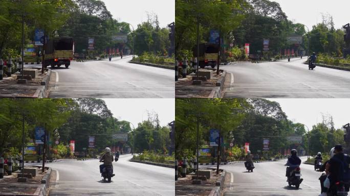 印度尼西亚梭罗——2023年9月11日:梭罗市繁忙的街道状况良好