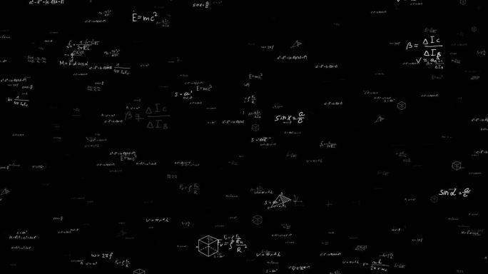数学公式冲屏飘动AE模板