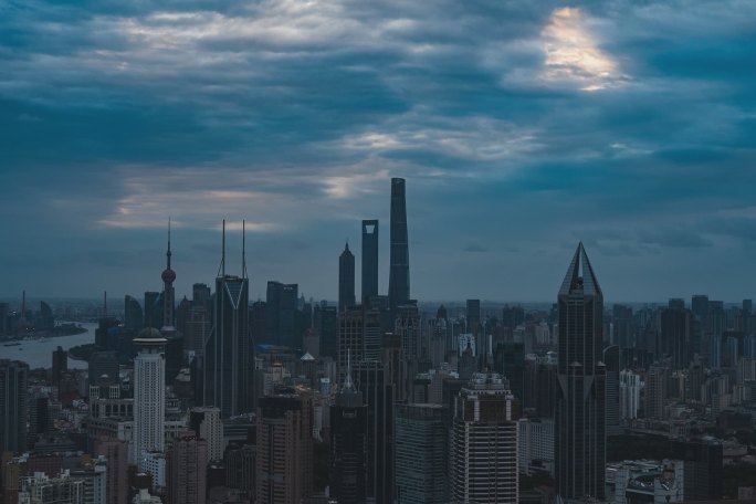 上海凌晨4点的日出延时摄影1080p