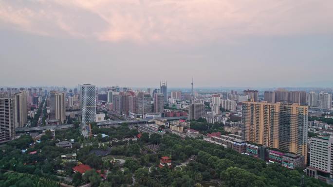 河南洛阳涧西区城市建筑航拍