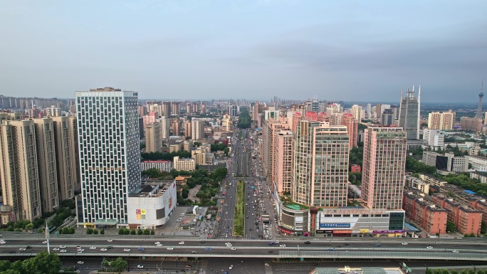 河南洛阳涧西区城市建筑航拍