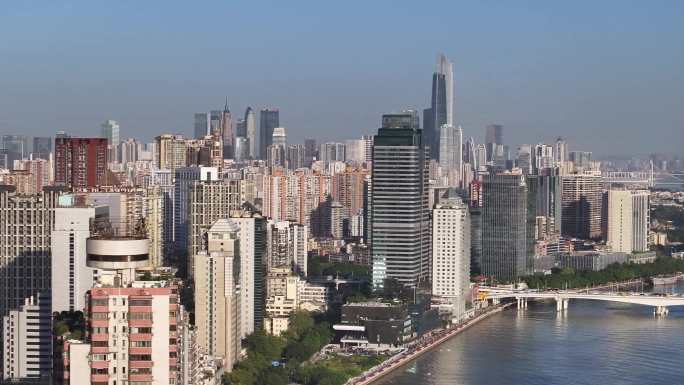 4K广州城市群与珠江航拍