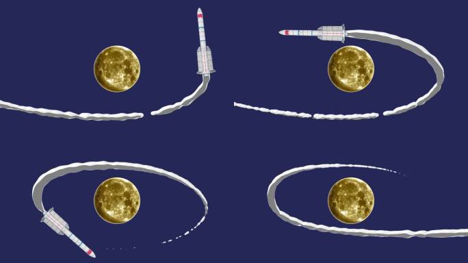 中国火箭绕月卡通MG动画4KAE工程