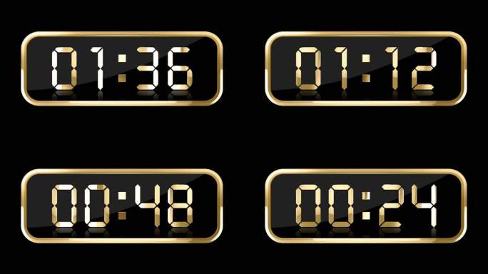 金色液晶数字计时器通道视频2分钟