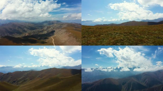 新疆航拍穿过云层山脉震撼风景4K大片