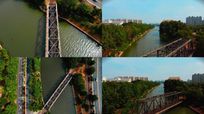 航拍 慢镜头 河水 景观 大桥