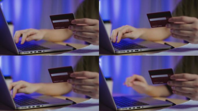 亚洲女性在网上交易时使用笔记本电脑