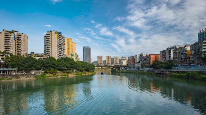 4k重庆綦江城市风光延时空镜头