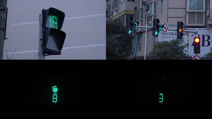 4K红绿灯读秒倒计时特写实拍视频