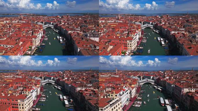 里亚托桥是横跨威尼斯大运河的四座桥梁中最古老的一座，连接着意大利的圣马可和圣波罗地区，