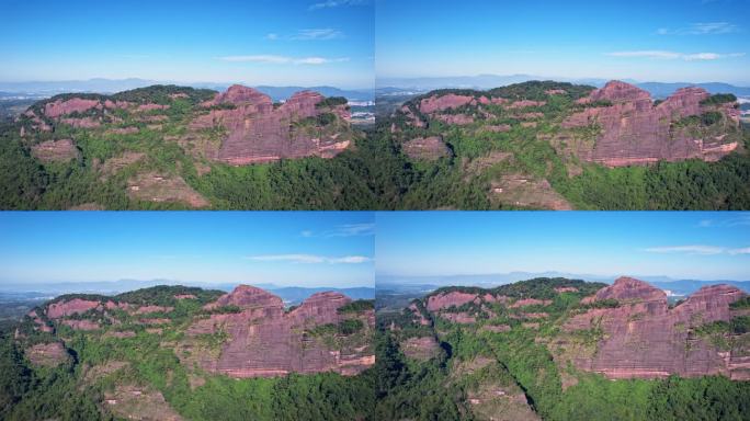 航拍韶关丹霞地貌长老峰阳元峰景区