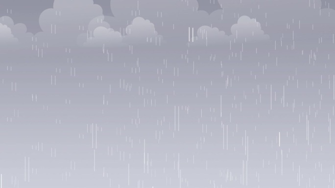 卡通眩晕动画视频下雨寒潮降温