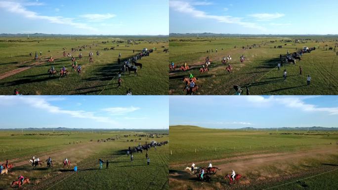 内蒙古草原赛马场景实拍