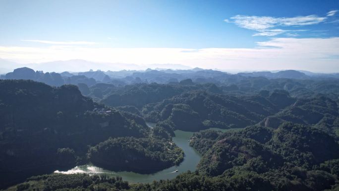 航拍韶关丹霞地貌长老峰阳元峰景区