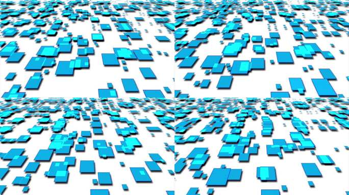 移动3D矩形与阴影平滑的背景，几何最小的正方形抽象运动