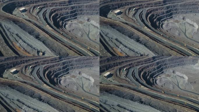 铁矿采石场露天开采花岗石球团矿。