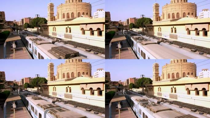 开罗的地铁4K分辨率驶离发车