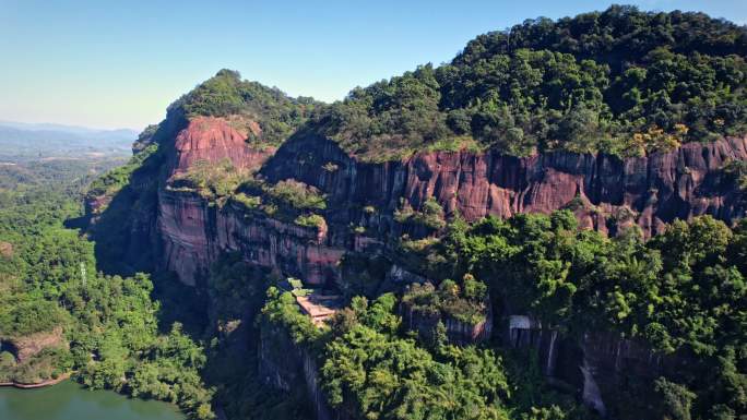 航拍韶关丹霞地貌丹霞山阳元峰长老峰景区