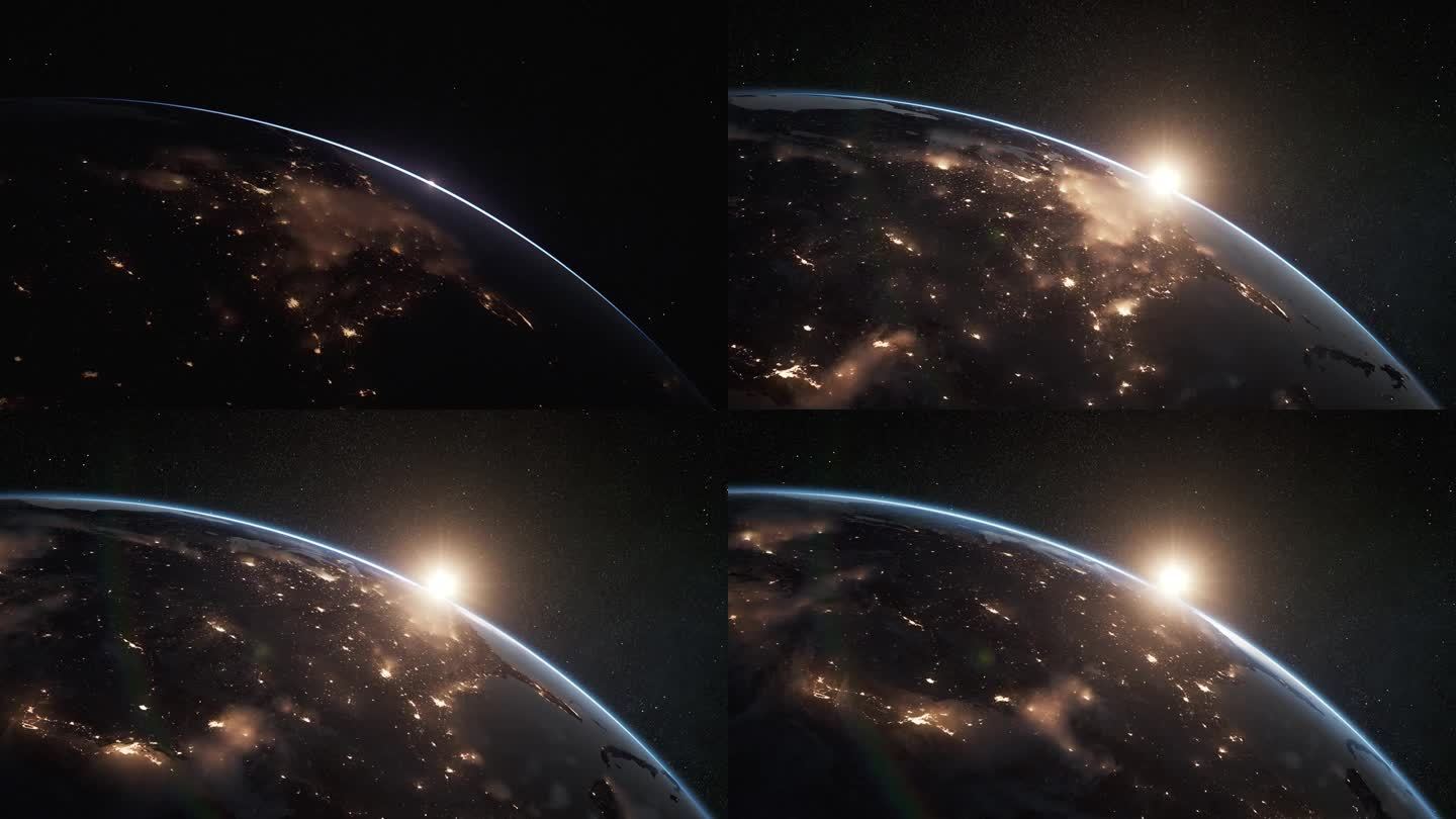 行星地球-日出在北美-美国，美国-太阳，空间，云