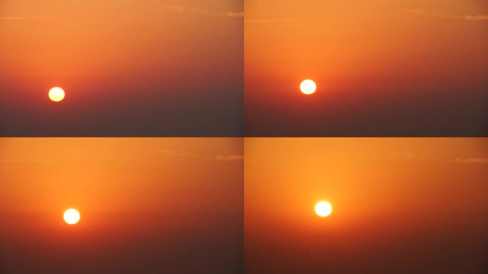 红太阳晨曦晨光红红的天空红日初升橘色天空